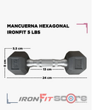 Par de Mancuernas Hexagonales Ironfit – 5 Libras