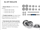 Kit De Mancuernas Pesas Con Barra Discos Ejercicio Gym 20kg Color Azul