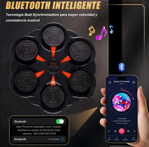 Máquina De Boxeo De Música Entrenador Bluetooth Con Guantes.