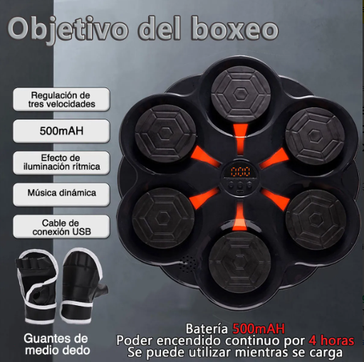 Máquina De Boxeo De Música Entrenador Bluetooth Con Guantes.