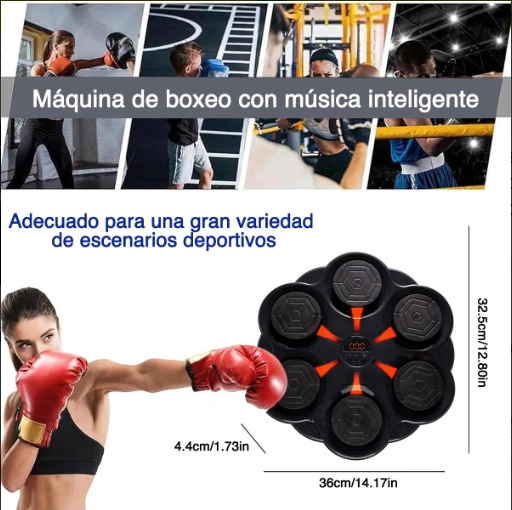 Máquina De Boxeo De Música Entrenador Bluetooth Con Guantes.