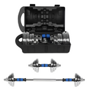 Kit De Mancuernas Pesas Con Barra Discos Ejercicio Gym 20kg Color Azul