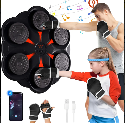 Máquina De Boxeo De Música Entrenador Bluetooth Con Guantes.